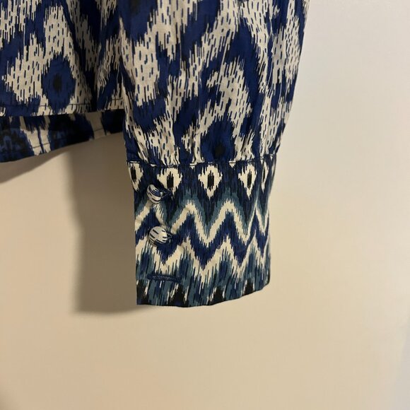 Sézane Sz 40 (US 8) • Blue Boby Shirt Cotton Blouse Imprime Ikat Print - Picture 5 of 7